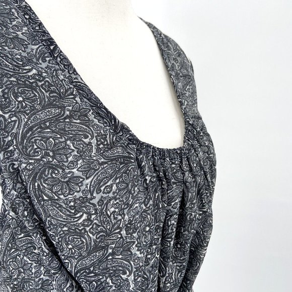 Converse One Star XL Sundress Semi Sheer Gray and Black Paisley Wrinkle Resist - Picture 4 of 9